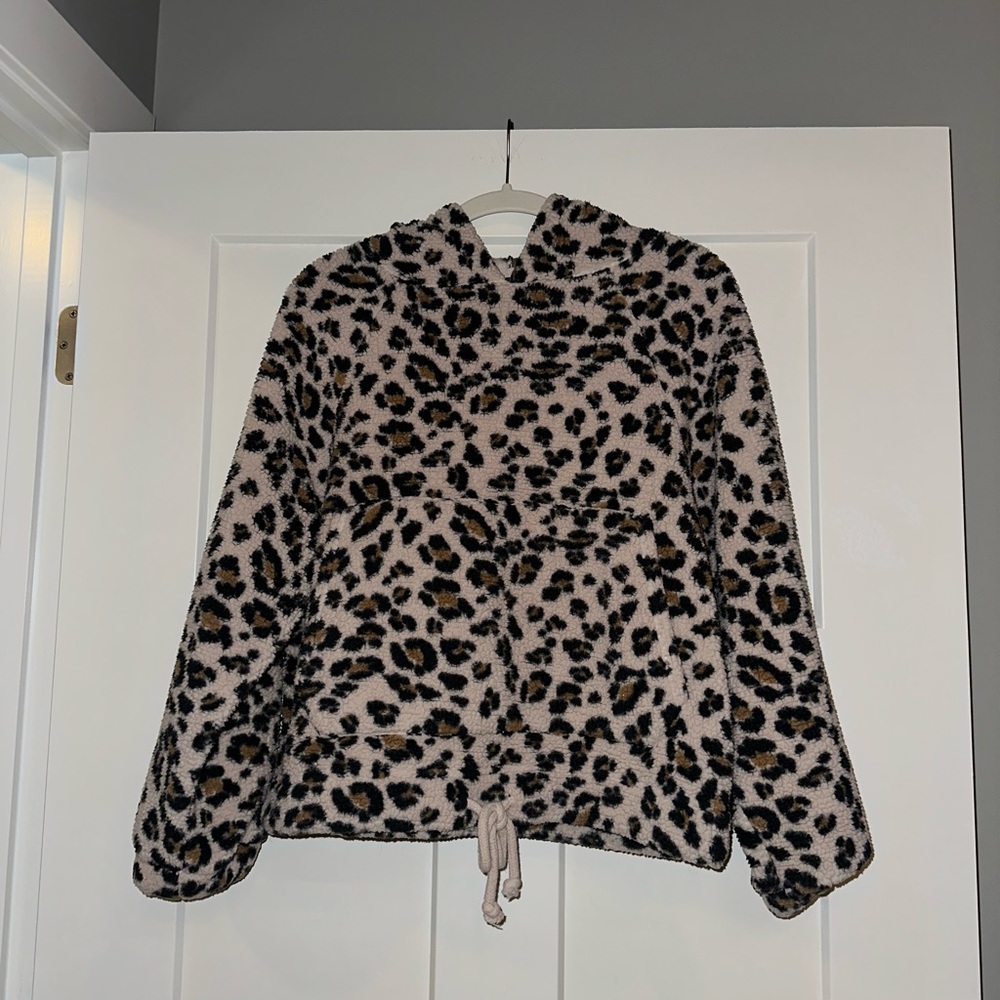 American Eagle Cheetah Sherpa Hoodie